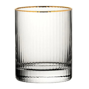 DZ444 Utopia Hayworth Double Old Fashioned Gold Rim Glasses 325ml (Pack of 6) - JD Catering Equipment Solutions Ltd