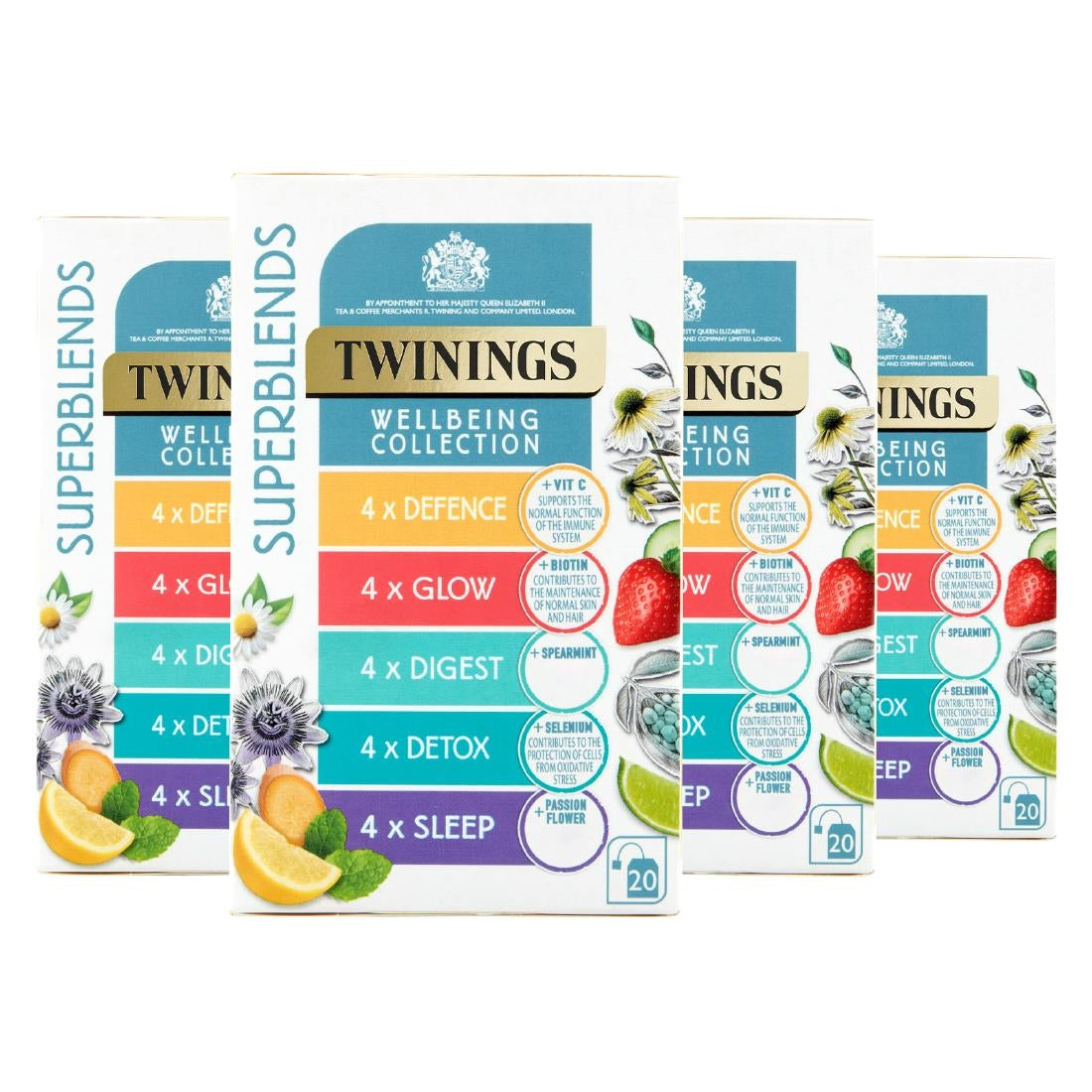 DZ471 Twinings Superblends Wellbeing Collection Tea Bags (Pack of 80)
