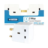 DZ476 Status 3 Way Fused Plug Adapter White - JD Catering Equipment Solutions Ltd