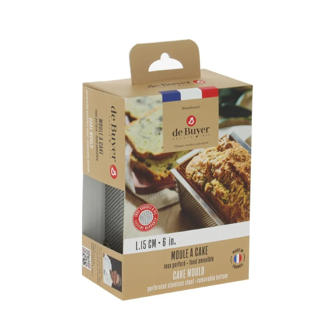 DZ737 De Buyer Perforated Cake Mould With Removable Base 150mm