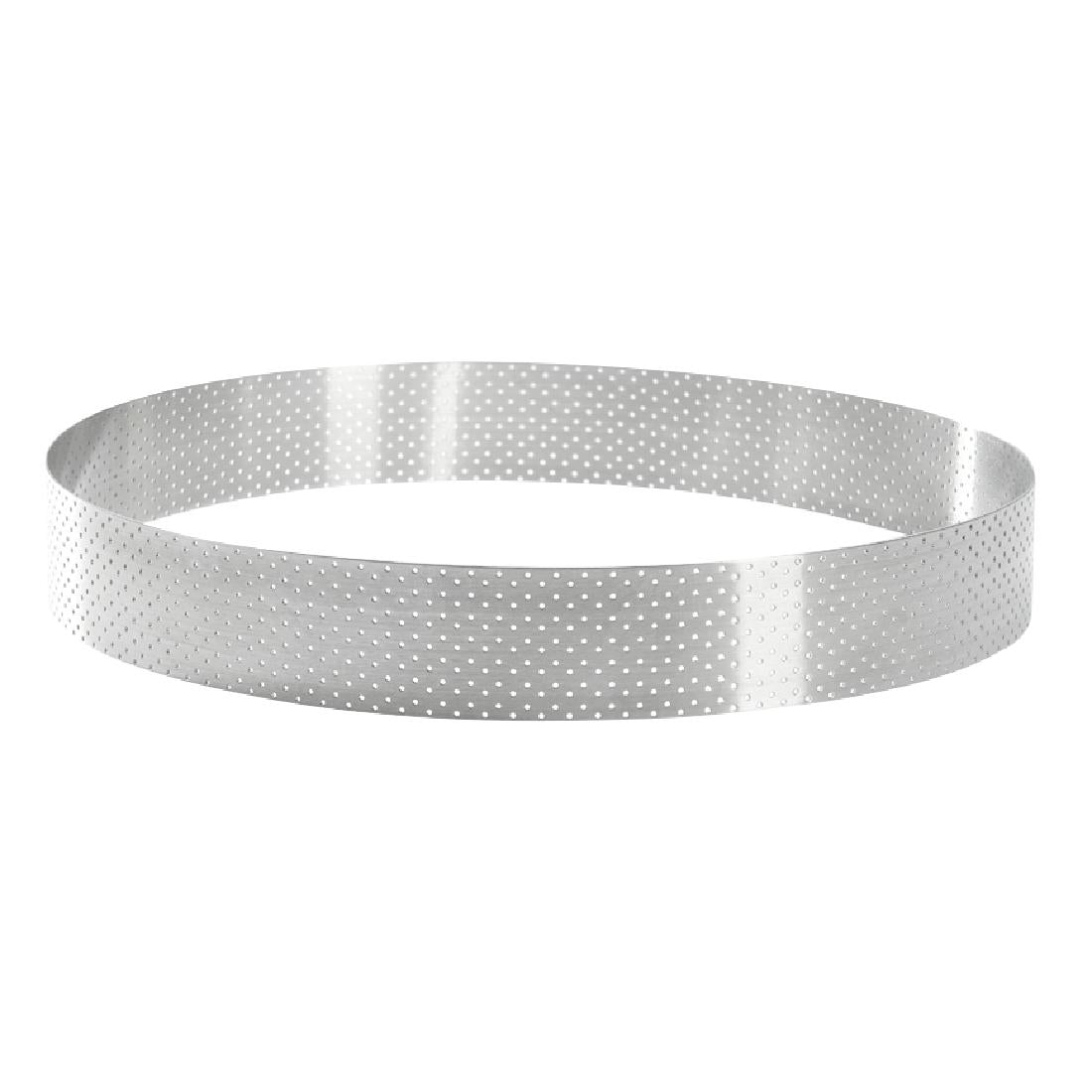 DZ762 De Buyer Perforated Stainless Steel Straight Tart Ring 245x35mm