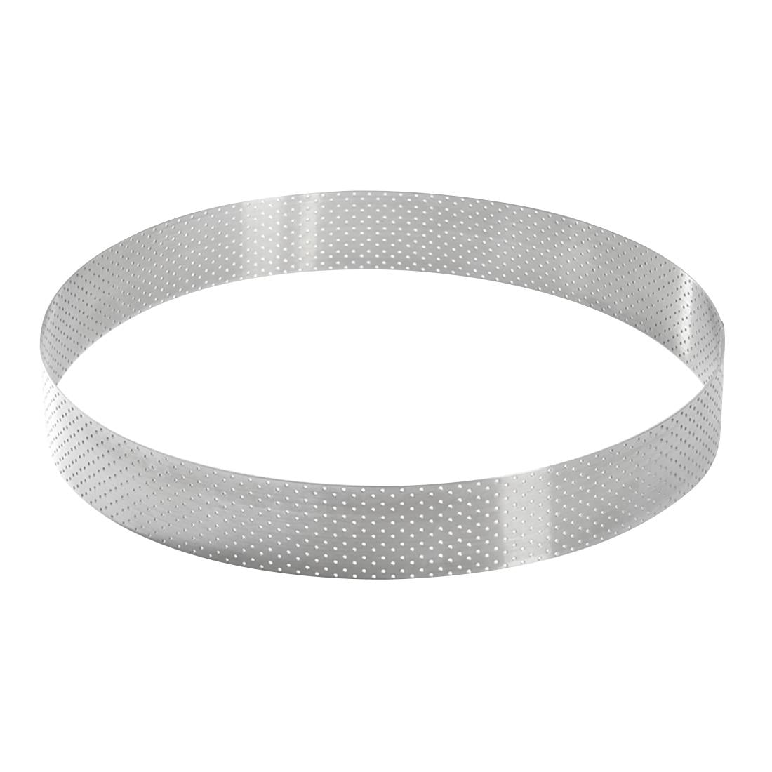 DZ762 De Buyer Perforated Stainless Steel Straight Tart Ring 245x35mm