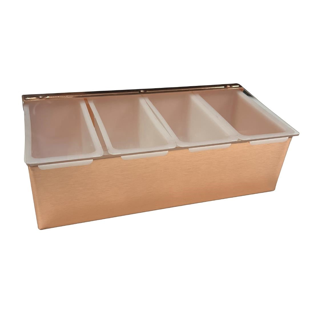 DZ786 Beaumont 4 Part Stainless Steel Condiment Holder Copper Plated