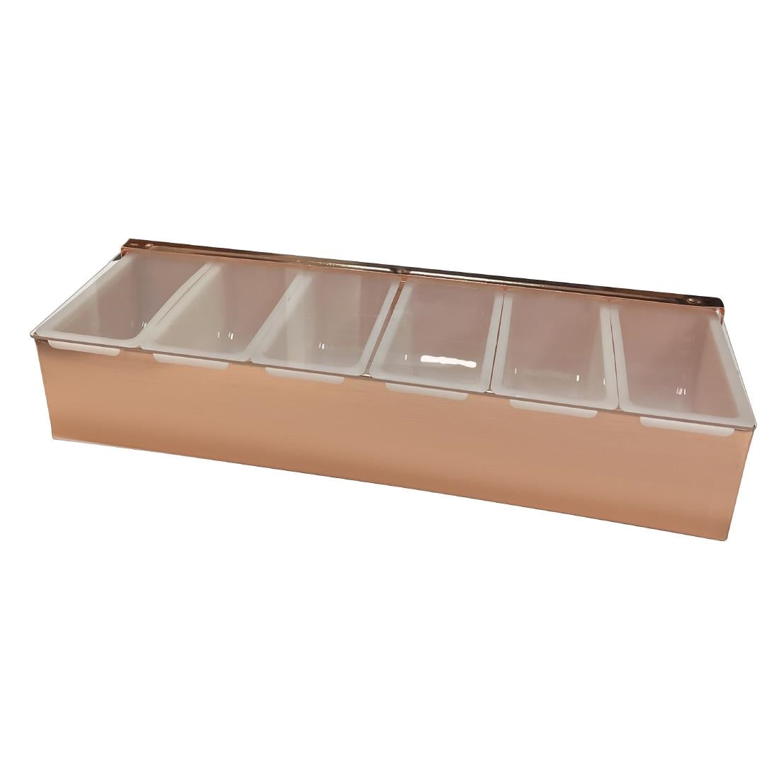 DZ787 Beaumont 6 Part Stainless Steel Condiment Holder Copper Plated