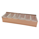DZ787 Beaumont 6 Part Stainless Steel Condiment Holder Copper Plated
