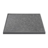 DZ873 Bolero Black Brushed Mix Outdoor Tempered Glass Table Top Square Grey Trim 700mm