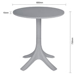 SA831 Bolero Lorenzo 700mm Round Café Table - Medium Grey
