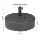 DZ884 Bolero Black Plastic Parasol Base 40Ltr (filled)