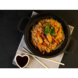 DZ889 Dexam School of Wok Pre-Seasoned Cast Iron Flat Base Wok 300mm