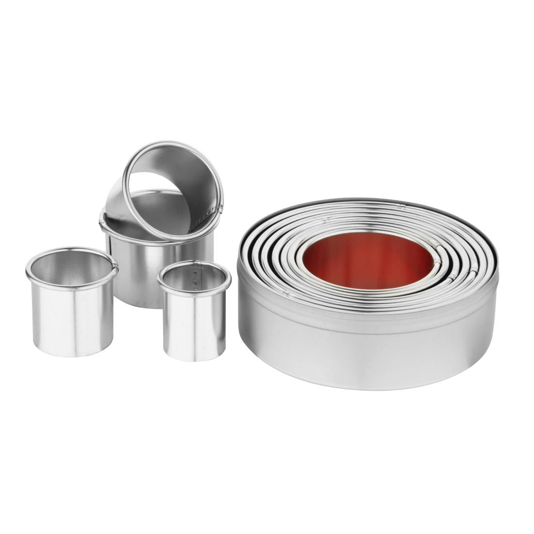 E013 Vogue Round Plain Pastry Cutter Set (Pack of 11)
