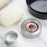 E013 Vogue Round Plain Pastry Cutter Set (Pack of 11)
