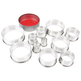E013 Vogue Round Plain Pastry Cutter Set (Pack of 11)