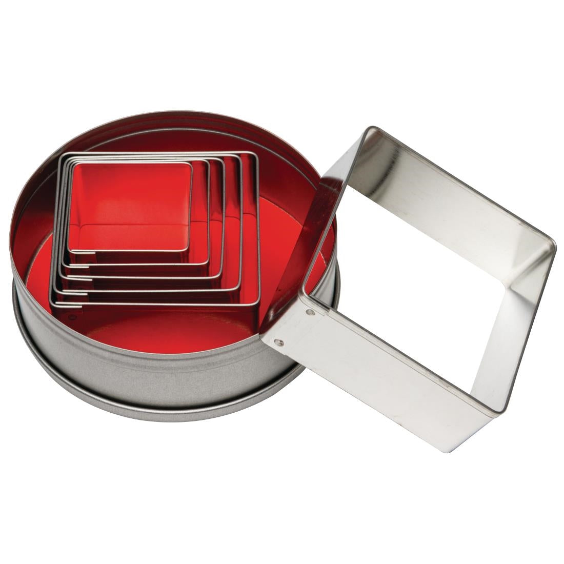 E017 Vogue Square Plain Pastry Cutter Set (Pack of 6)