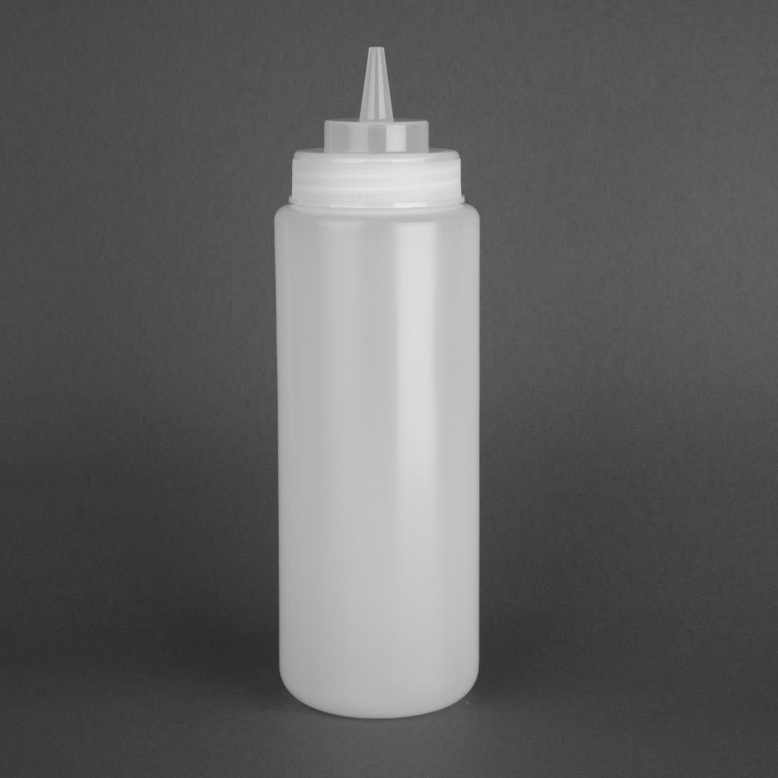 E093 Vogue Clear Wide Neck Squeeze Sauce Bottle 32oz