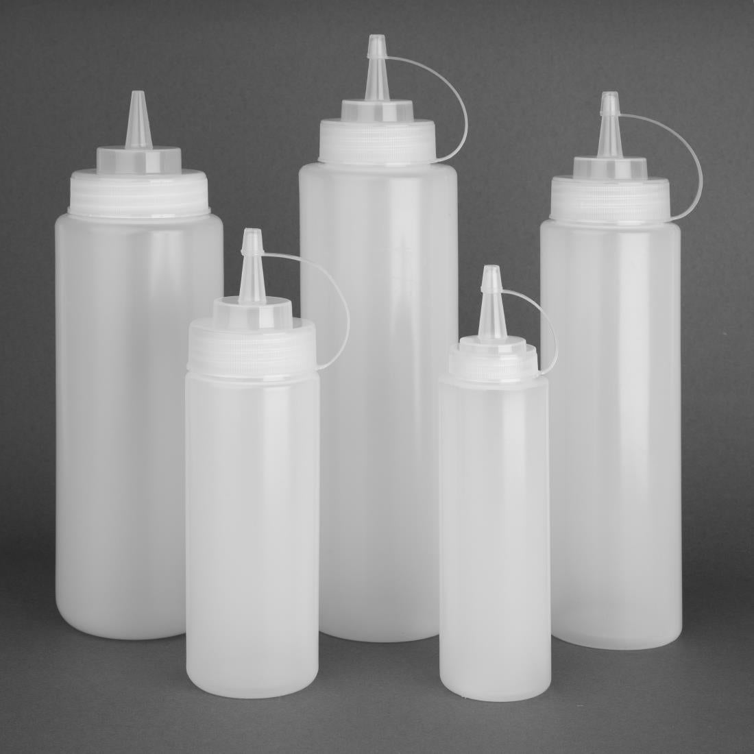 E093 Vogue Clear Wide Neck Squeeze Sauce Bottle 32oz
