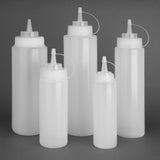 E093 Vogue Clear Wide Neck Squeeze Sauce Bottle 32oz