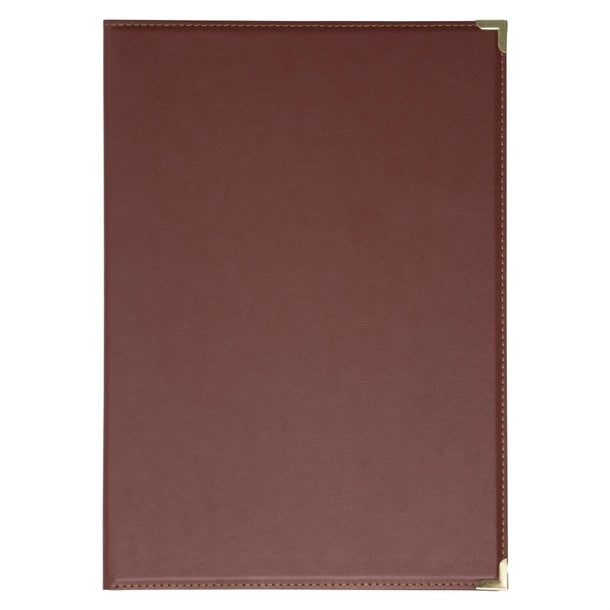E222 Olympia Faux Leather Menu Cover A4 Burgundy