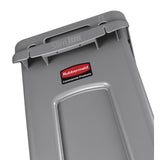 F603 Rubbermaid Slim Jim Container With Venting Channels Grey 60Ltr