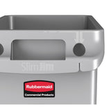 F603 Rubbermaid Slim Jim Container With Venting Channels Grey 60Ltr