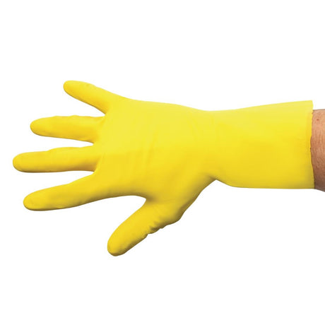 FA292-S MAPA Vital 124 Liquid-Proof Light-Duty Janitorial Gloves Yellow Small