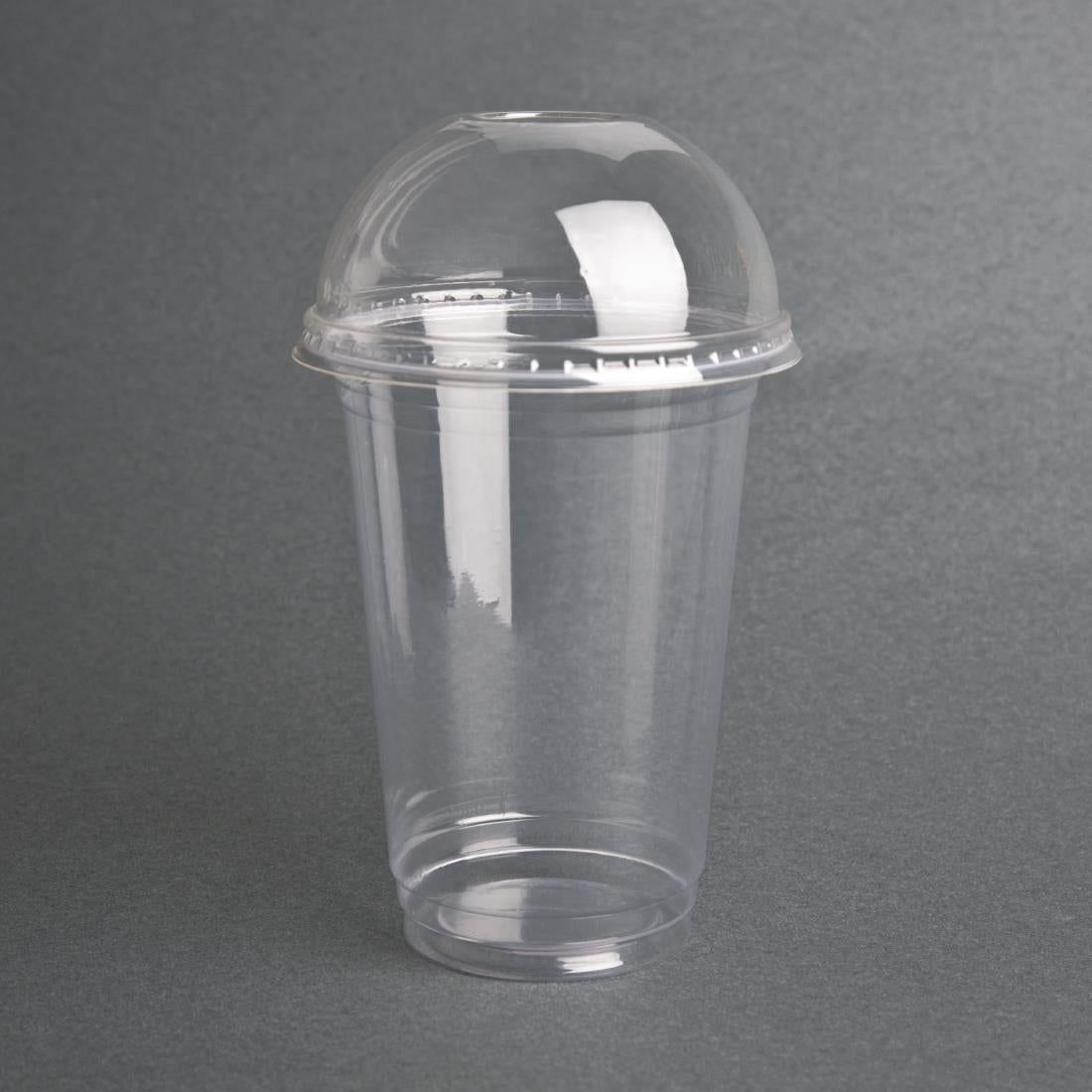 FA345 Fiesta Green Compostable PLA Cold Cup Domed Lids 12oz / 16oz / 20oz (Pack of 1000)