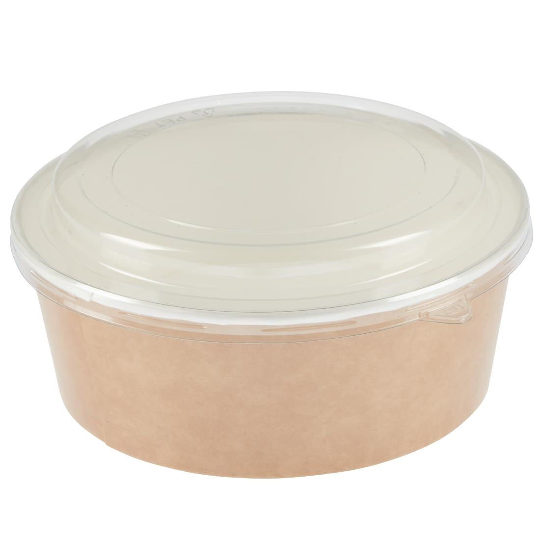 FA374 Colpac Recyclable Kraft Salad Pots With Lid Large 1300ml / 45oz (Pack of 150)