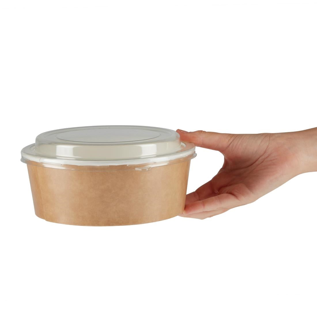 FA374 Colpac Recyclable Kraft Salad Pots With Lid Large 1300ml / 45oz (Pack of 150)