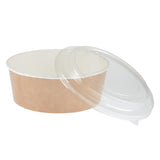 FA374 Colpac Recyclable Kraft Salad Pots With Lid Large 1300ml / 45oz (Pack of 150)