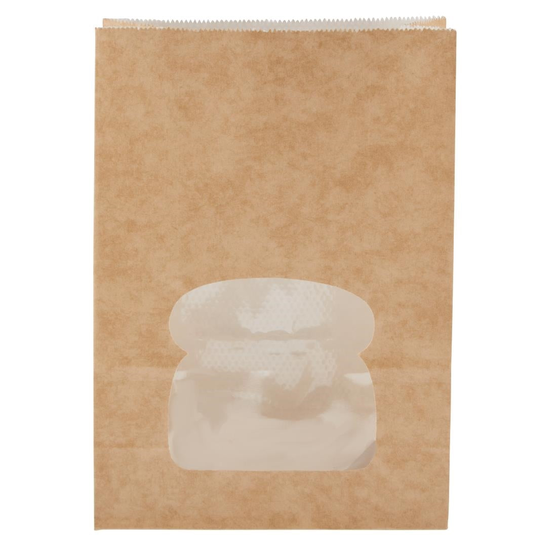 FA382 Colpac Recyclable Paper Sandwich Bags With Window Kraft (Pack of 250)