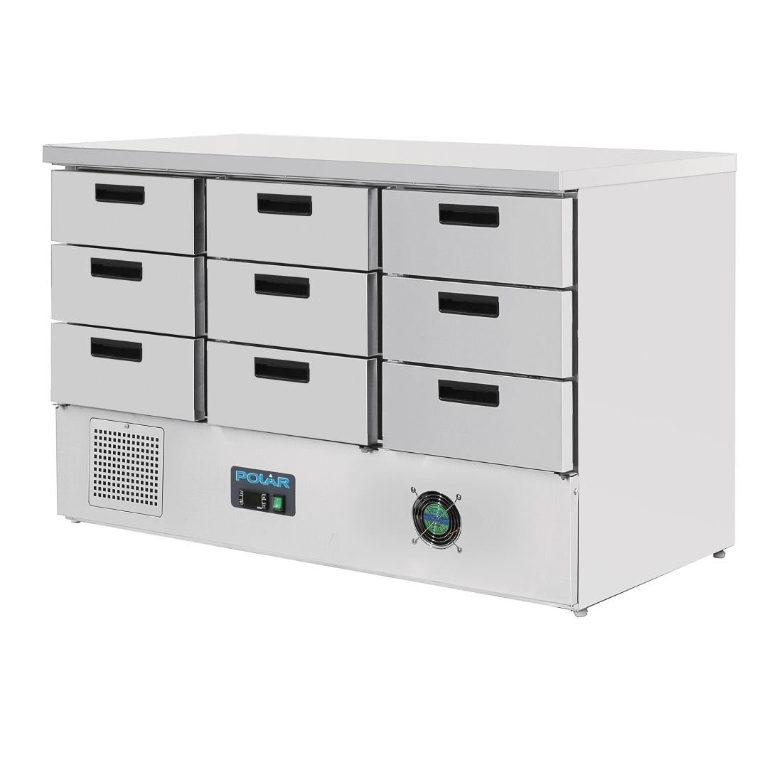 FA441 Polar G-Series Refrigerated Counter with 9 Drawers 368Ltr