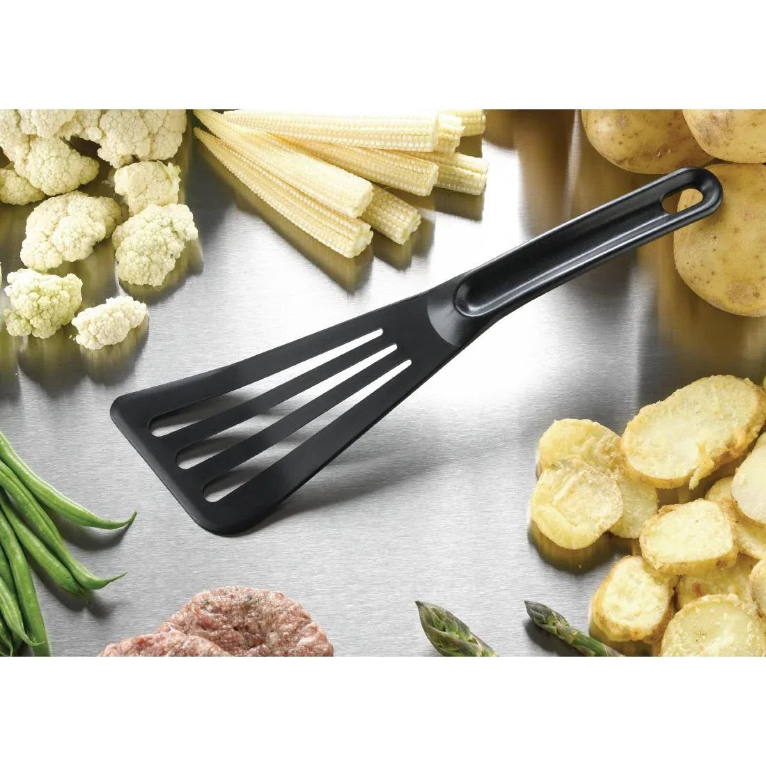 FA965 Matfer Bourgeat Pelton Exoglass Spatula 12" Black - JD Catering Equipment Solutions Ltd