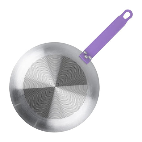 HT968 Hygiplas Aluminium Non-Stick Teflon Platinum Plus Frying Pan with Purple Handle 24cm