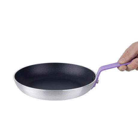 HT968 Hygiplas Aluminium Non-Stick Teflon Platinum Plus Frying Pan with Purple Handle 24cm
