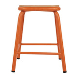 Bolero Cantina Low Stools with Wooden Seats Orange (4 Pack)