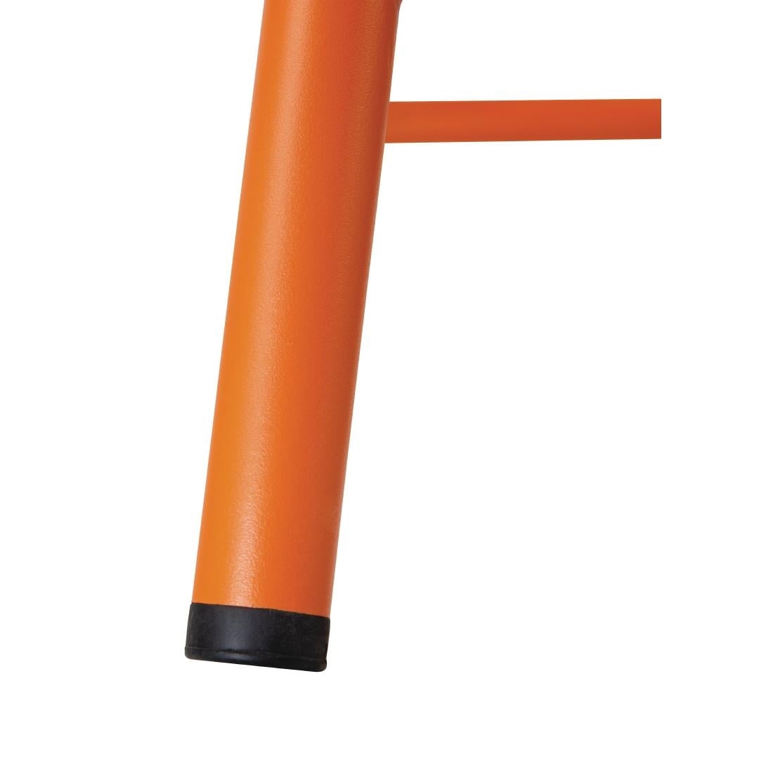 Bolero Cantina Low Stools with Wooden Seats Orange (4 Pack)