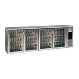 Gamko E3 Bottle Cooler with 4 Hinged Glass Doors Silver 728Ltr