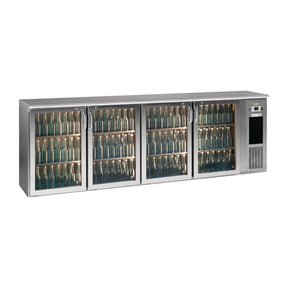 Gamko E3 Bottle Cooler with 4 Hinged Glass Doors Silver 728Ltr