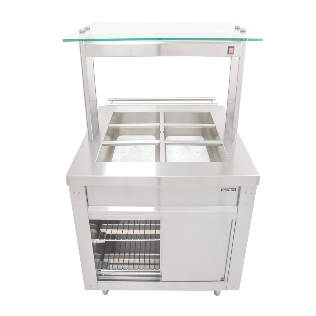 Parry Flexi-Serve Ambient Cupboard with Chilled Well & LED Illuminated Gantry FS-AW2Pack