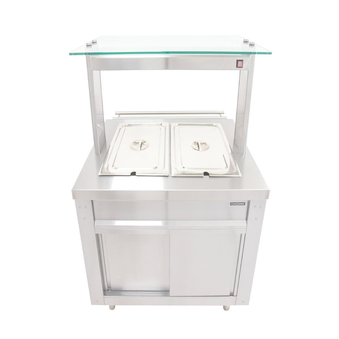 Parry Flexi-Serve Ambient Cupboard with Chilled Well & LED Illuminated Gantry FS-AW2Pack