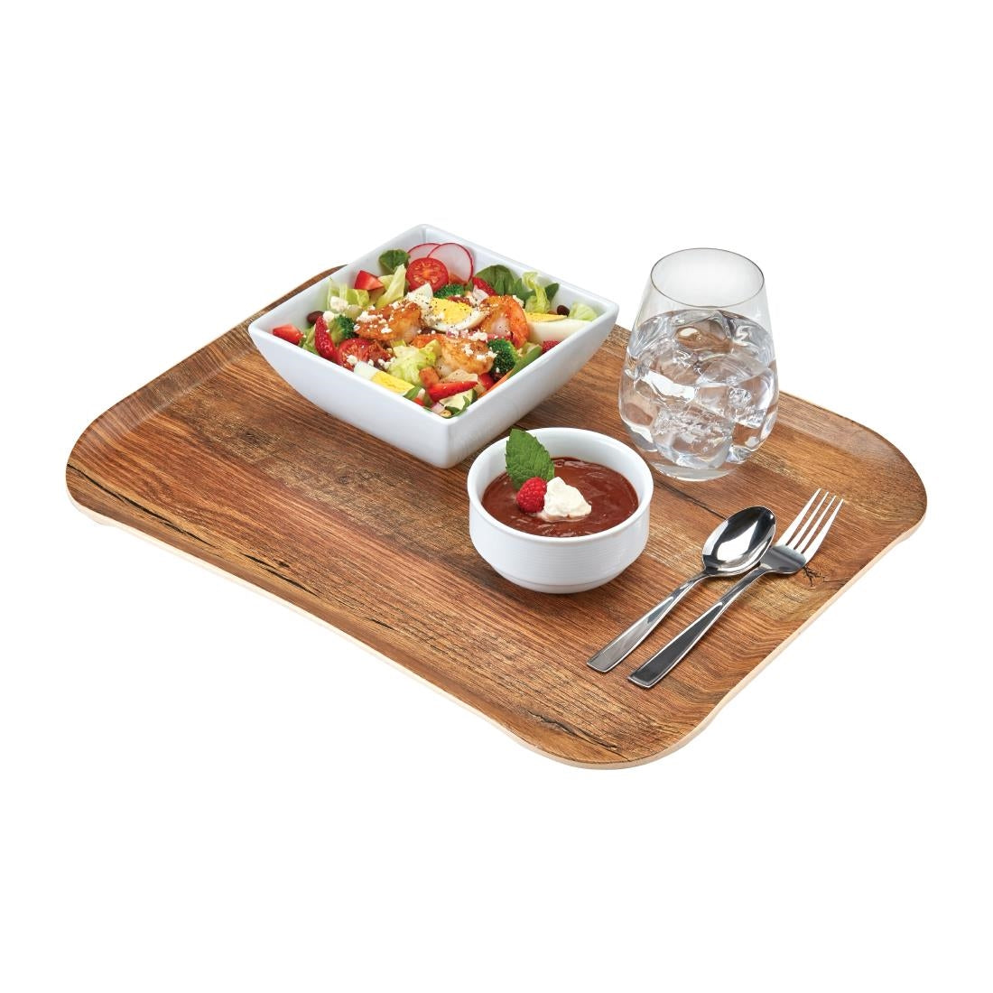 Cambro Versa PP Rectangular Trays Wood Grain 330x430mm (12 Pack)