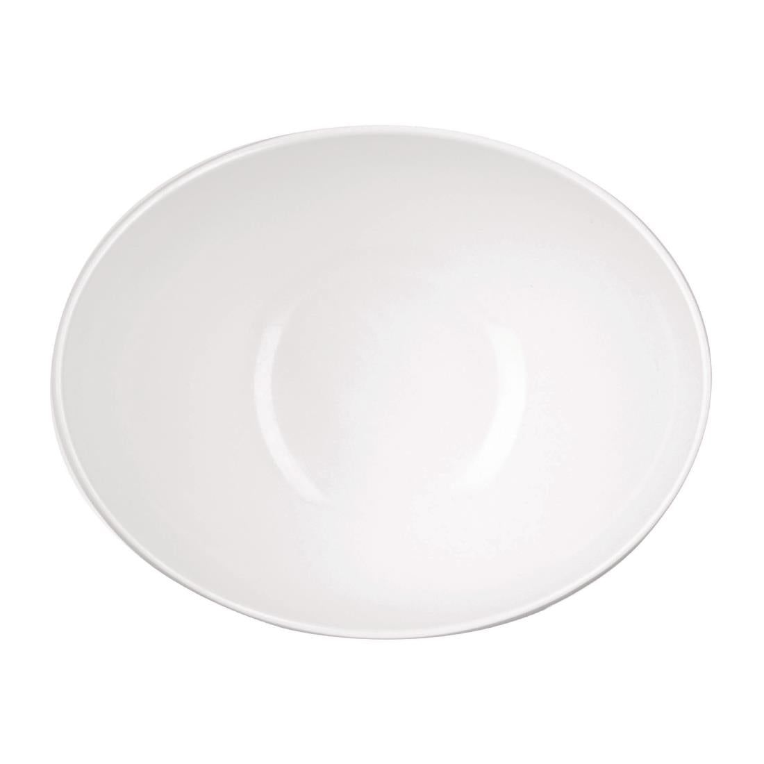 Churchill Melamine Tilted Buffet Bowls White 250x195mm (4 Pack)