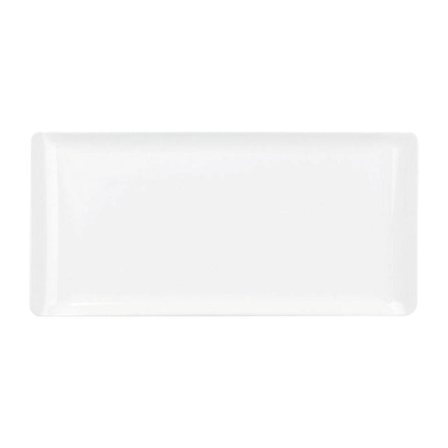 Churchill Melamine Rectangular Trays White 300x145mm (4 Pack)