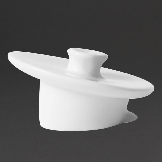 Churchill Art de Cuisine Menu Porcelain Lids for 420ml Beverage Pots (6 Pack)
