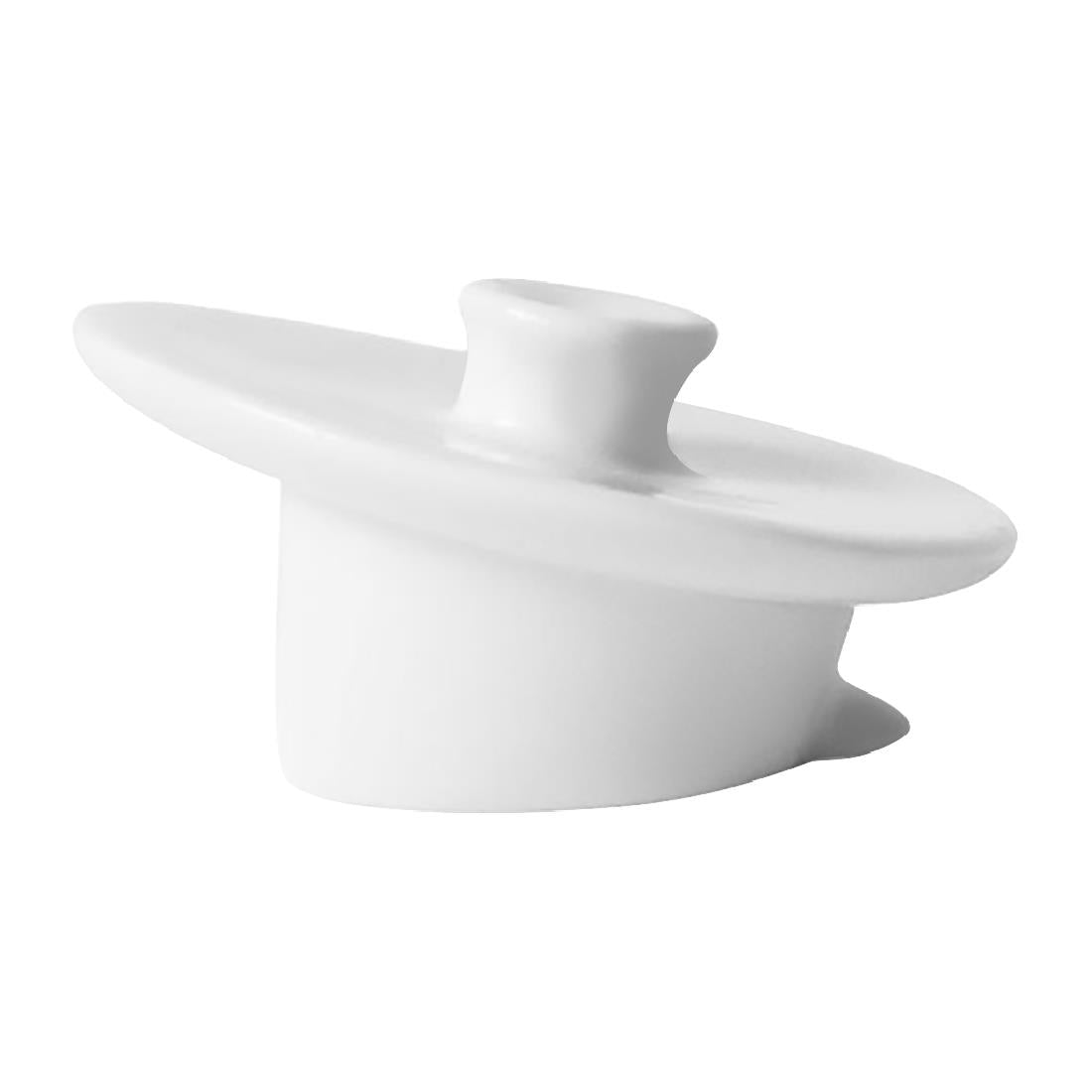 Churchill Art de Cuisine Menu Porcelain Lids for 420ml Beverage Pots (6 Pack)