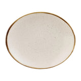 Churchill Stonecast Orbit Oval Coupe Plates Barley White 192x160mm (12 Pack)