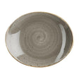 Churchill Stonecast Orbit Oval Coupe Plates Peppercorn Grey 192x160mm (12 Pack)