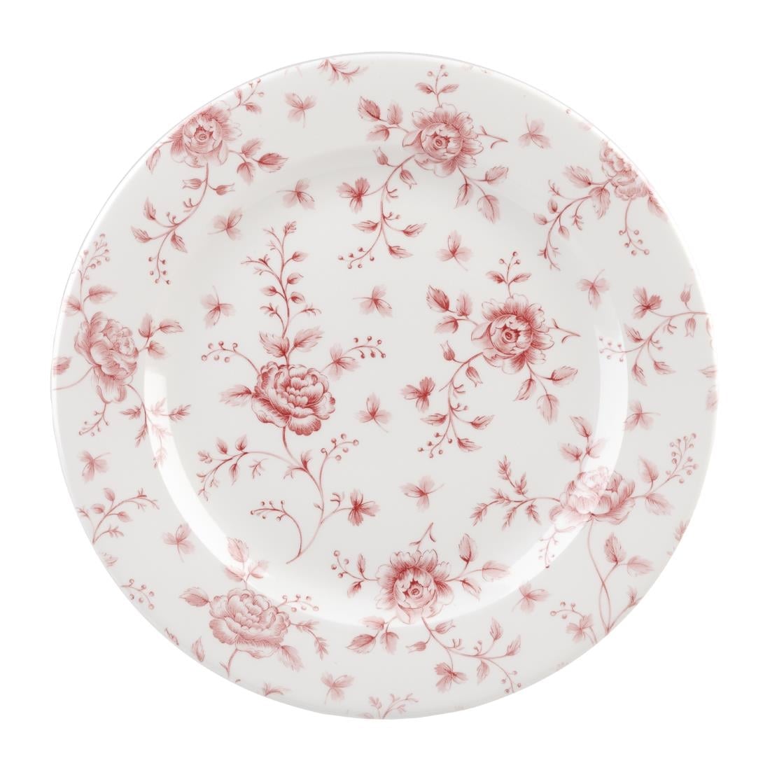 Churchill Vintage Prints Rimmed Plates Cranberry Rose Chintz 305mm (6 Pack)