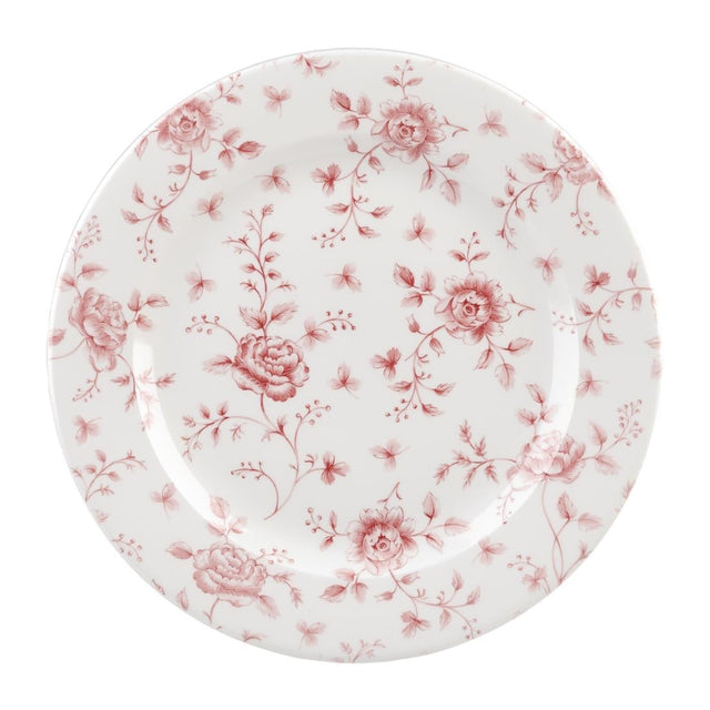Churchill Vintage Prints Rimmed Plates Cranberry Rose Chintz 305mm (6 Pack)