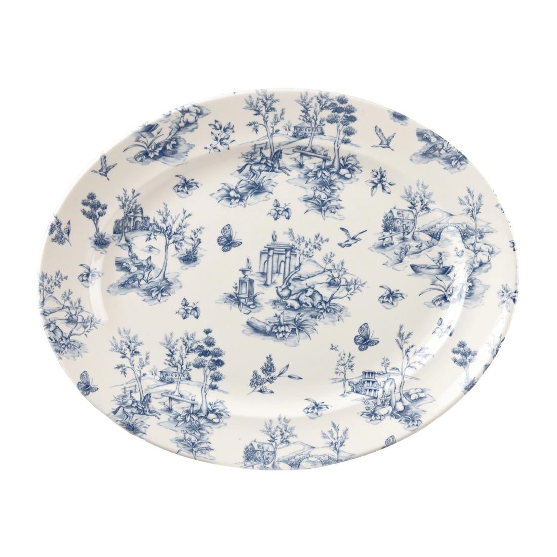 Churchill Vintage Prints Oval Plates Prague Toile 365x293mm (6 Pack)