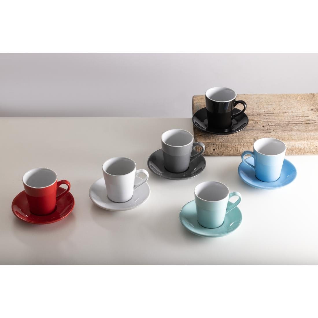 FF998 Olympia Cafe Flat White Saucers Aqua 135mm (Pack of 12)